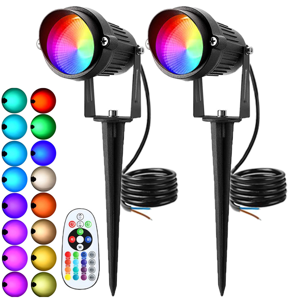 Colour Changing Bulb - Rgbw景観用のリモコン付きLEDスポットライト、防水屋外ライト、庭、パス、芝生、110v、220v、ip65に適しています
