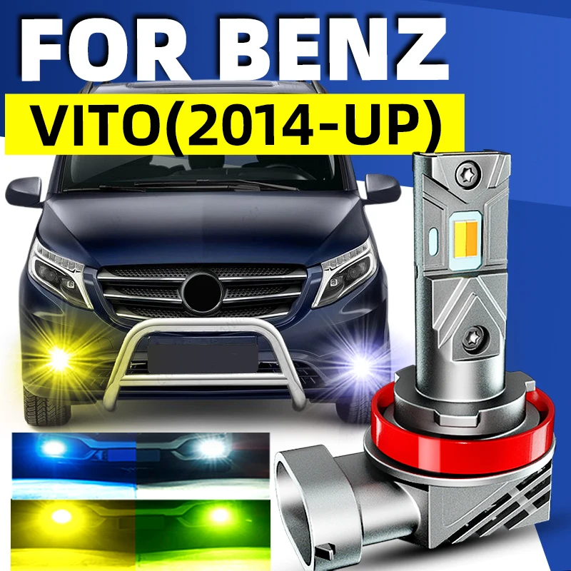 Colour Changing Bulb - 2x 車 LED フロントフォグランプ電球デュアルカラースイッチバック白黄色メルセデスベンツヴィトバンツアラー W447 2015