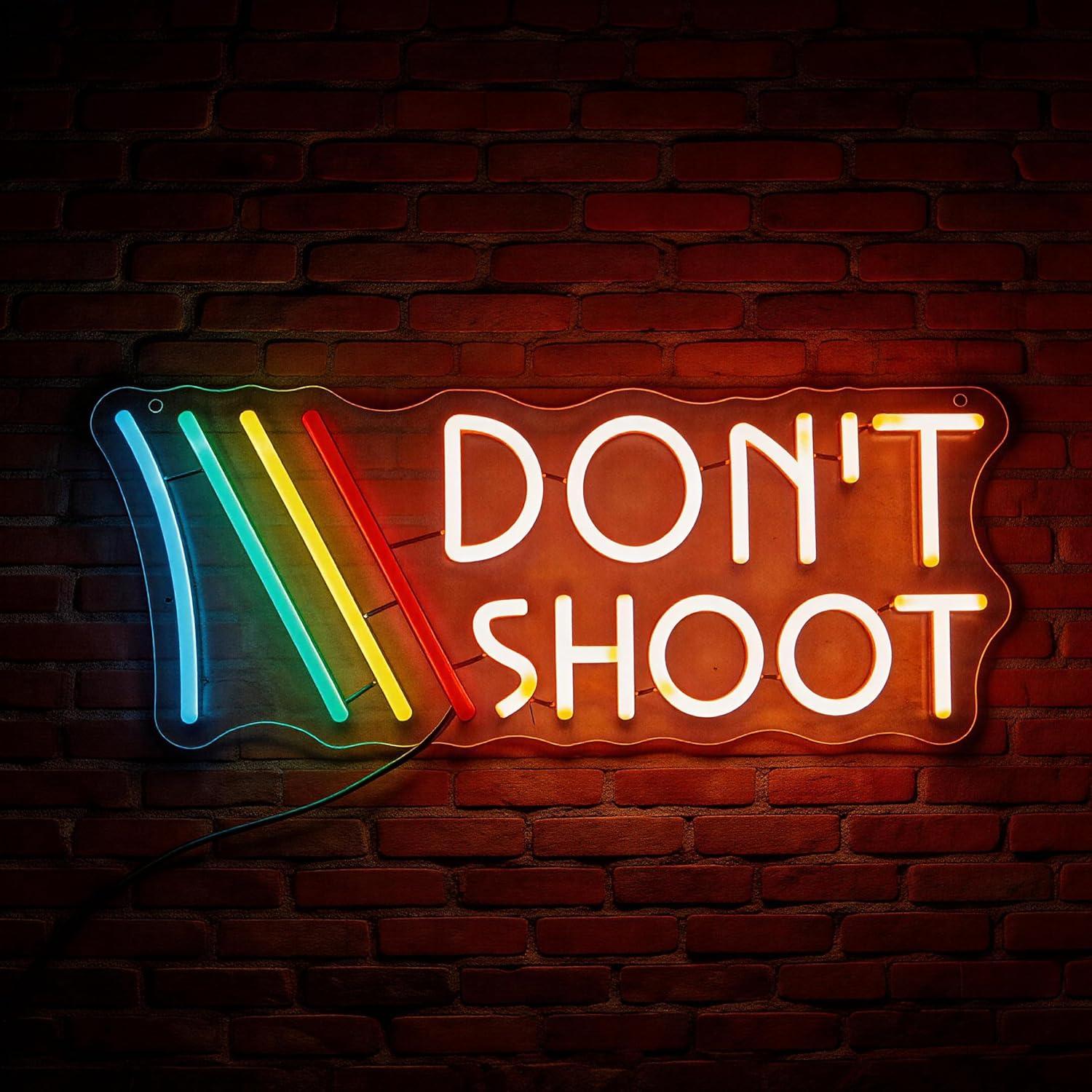 Wall Decor Lighting - Don't Shoot ネオンサイン レインボー – 平和をテーマにしたLEDウォールアートライト