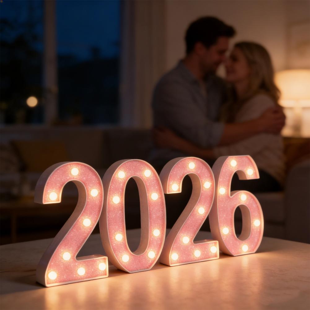 Light Up Letters Marquee - 2026年 ライトアップナンバー 大型LEDマーキーナンバー 電池式レターサイン 新年 卒業パーティー