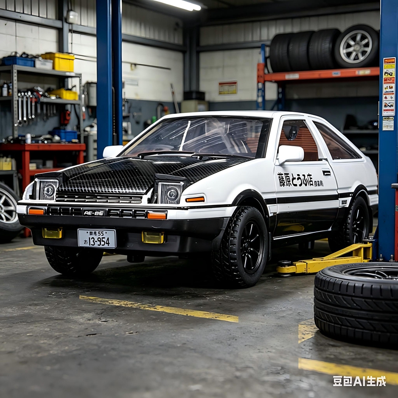 Decor Lighting Returns - 1:30スケール トヨタ AE86 合金製カーモデル装飾、ドアとエンジンフード、トランクが開閉可能、サウンドとライト付き、ギフトにも最適
