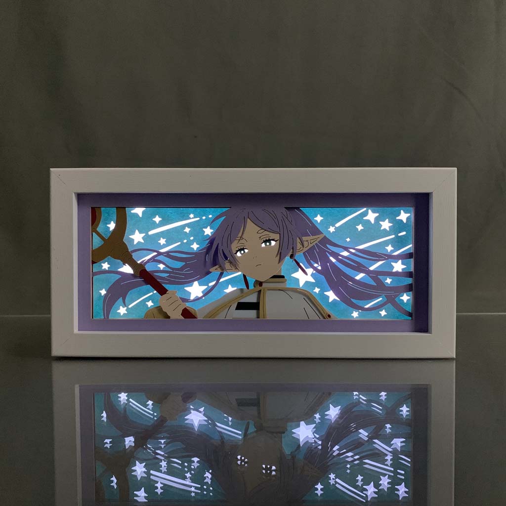 Lighting Decor And Beyond - フリーレン・ビヨンド・ジャーニーズ・エンド アニメ ライトボックス ルームデコレーションアイテム 色が変わる漫画LEDナイトランプ ペーパーカービングライトボックス
