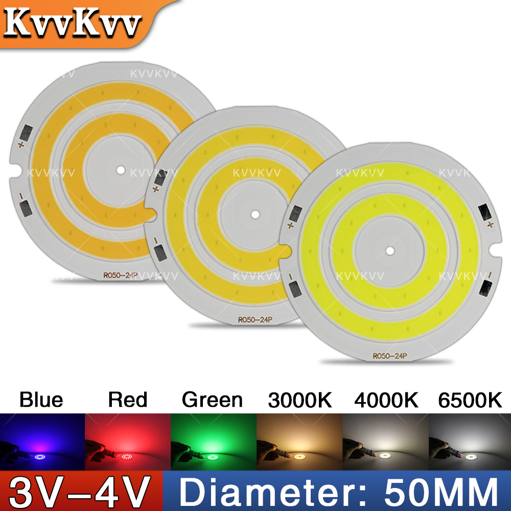 Lighting Decor For House - 3V 4V丸型COB LEDランプ部品 3.7V電球 DIY作業灯 家庭用