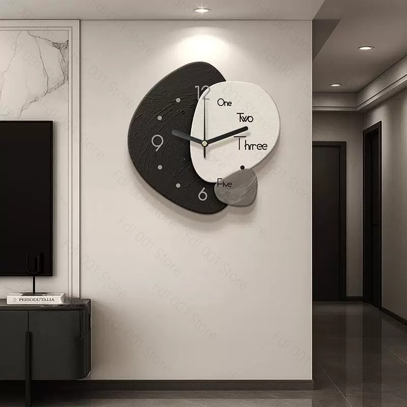 Lighting Decor For House - ライトラグジュアリー時計 ハウス テレビ背景壁装飾画 リビングルーム壁画 デジタル壁時計 モダン