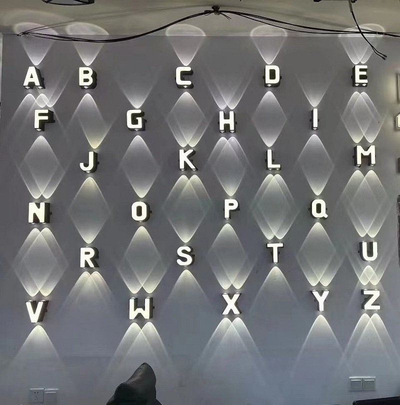 Wall Decor Lighting - 屋外IP65防水壁掛け照明 室内照明 ホームデコレーション 店舗・レストラン用広告文字 26文字モデル ウォールランプ