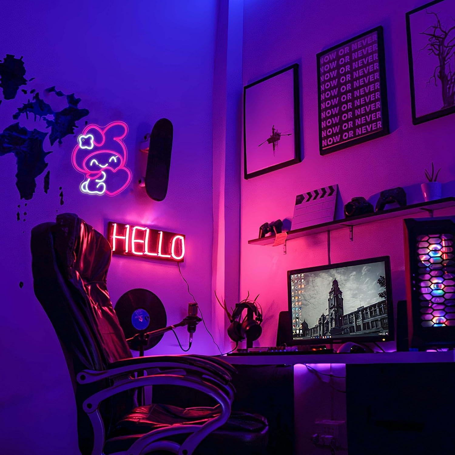 アニメネオンサイン日本語LEDネオンライト寝室ゲームルームリ - Wall Decor Lighting のレビューと価格