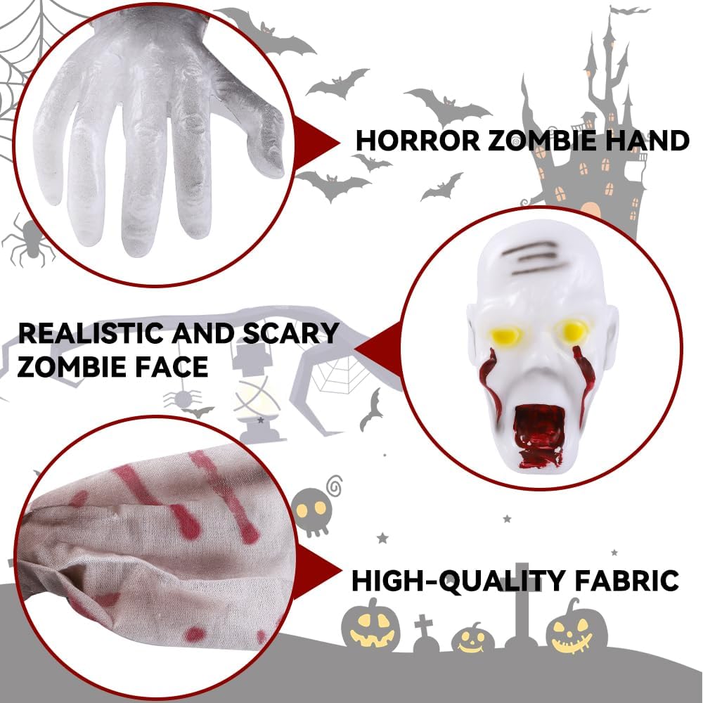 リアルなゾンビ像ハロウィン照明装飾怖い顔腕スケルトン墓地お化 - Lighting Decor For House のレビューと価格