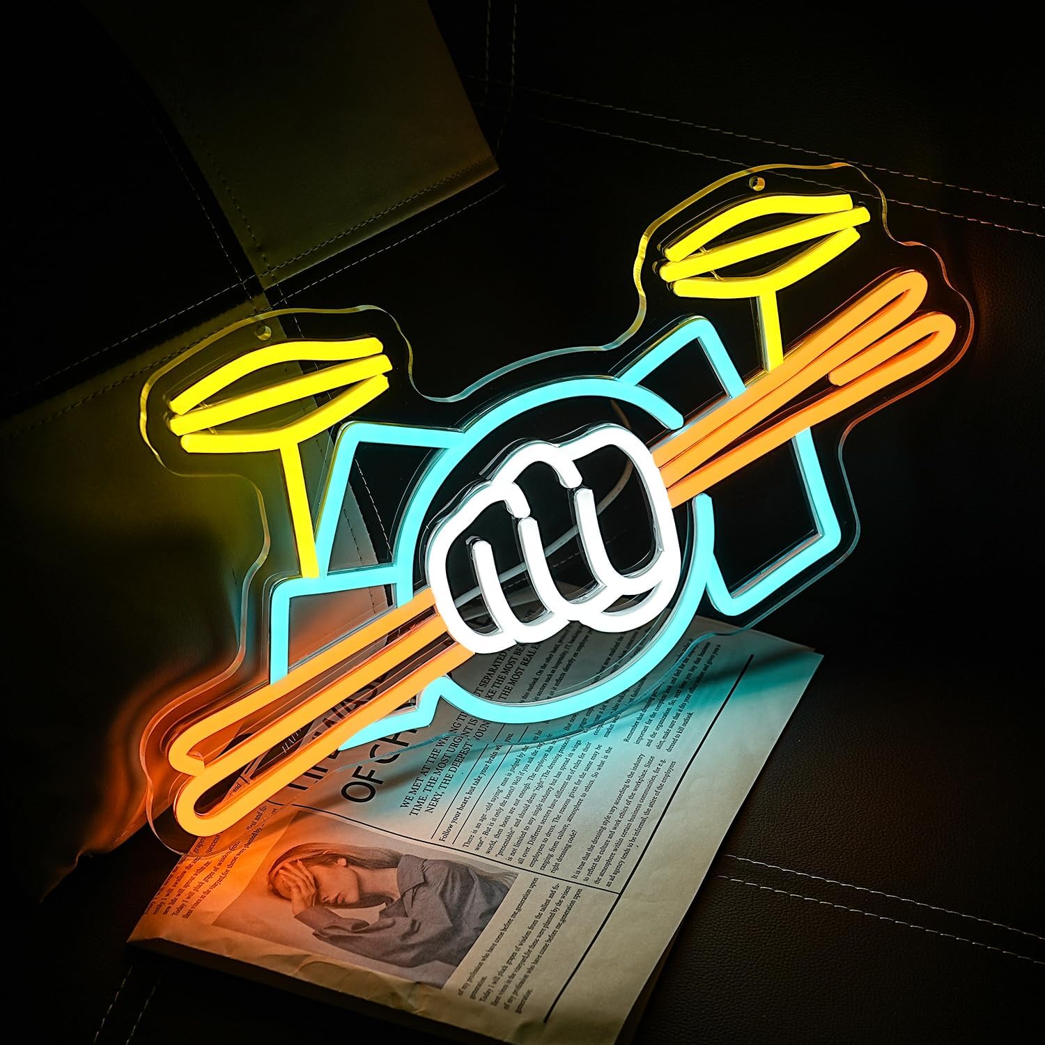 ドラムセットネオンサインUSB電源式楽器LEDネオンライト、 - Wall Decor Lighting のレビューと価格