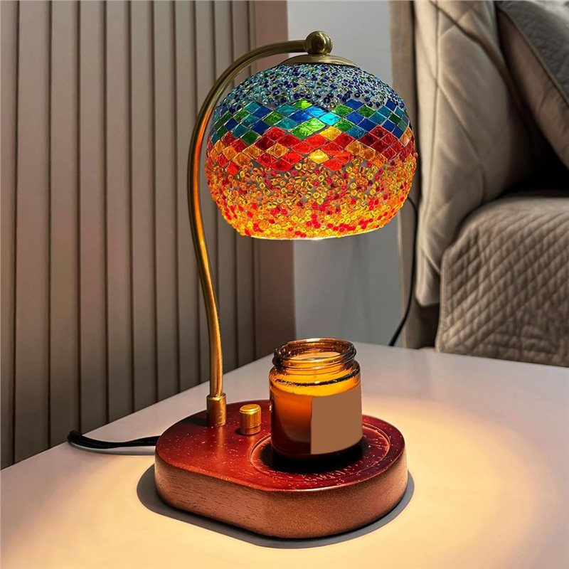 A93Z ステンドグラス電気キャンドルウォーマーランプ -  - Wax Melter Electric のレビューと価格