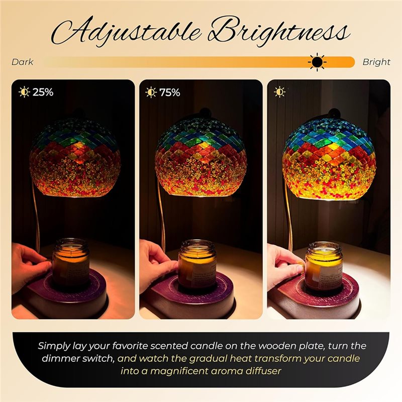A93Z ステンドグラス電気キャンドルウォーマーランプ -  - Wax Melter Electric のレビューと価格