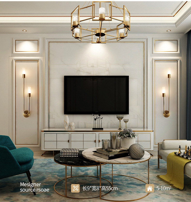 レトロ背景リビングルーム通路寝室ランプベッドサイド北欧クリエ - Wall Decor Lighting のレビューと価格