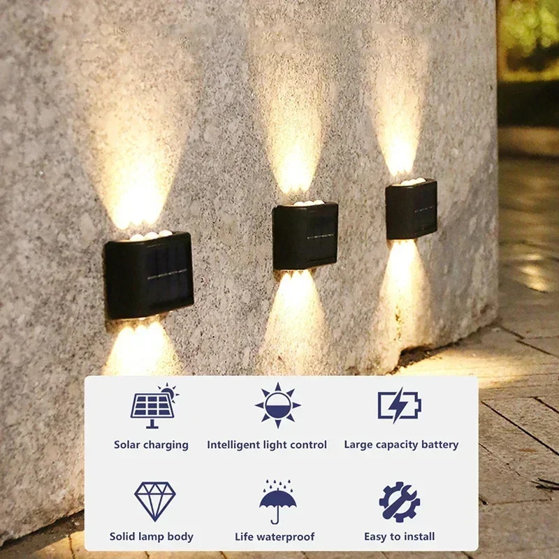 LEDソーラーライト 屋外防水 ソーラーウォールランプ 上下 - Wall Decor Lighting のレビューと価格