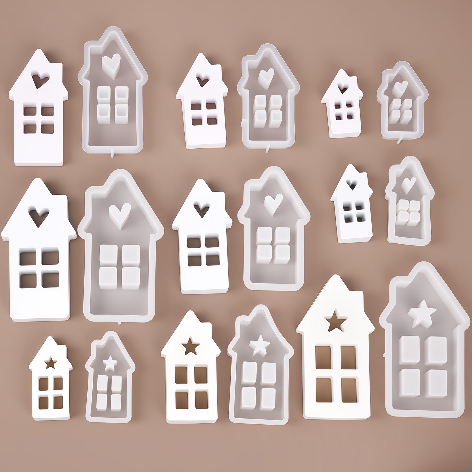 スターハートハウスシリコーン金型ライトハートハウスコンクリー - Lighting Decor For House のレビューと価格