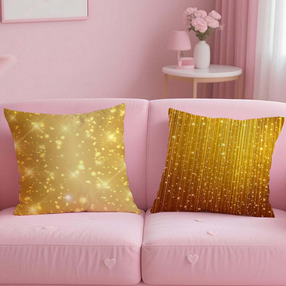 金色の細かい光点模様のクッションカバー 快適なリバーシブル枕 - Lighting Decor And Beyond のレビューと価格