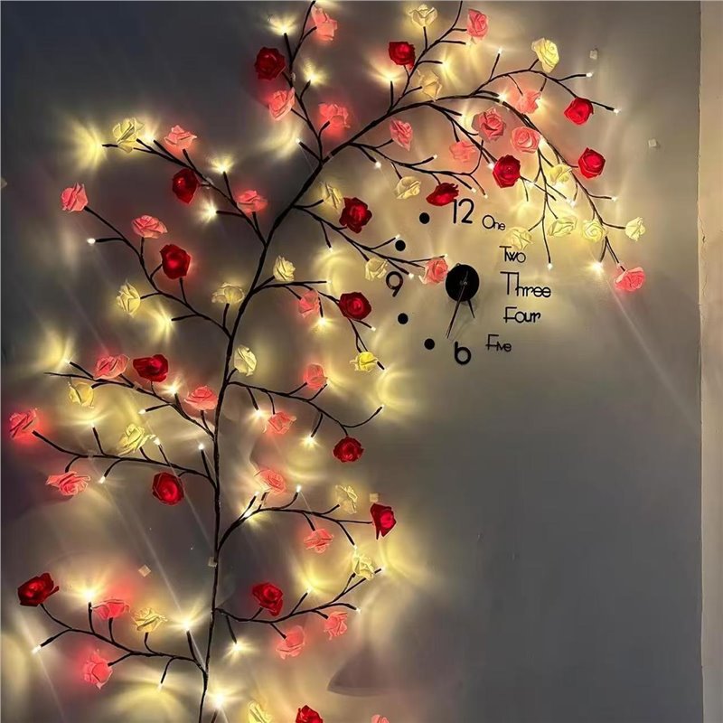 USB DIY メープルローズウィローつるランプ 8モード装 - Wall Decor Lighting のレビューと価格