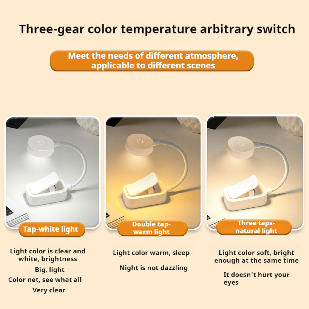 ミニクリップブックランプ LED テーブルランプ目の保護 3 - Colour Changing Bulb のレビューと価格