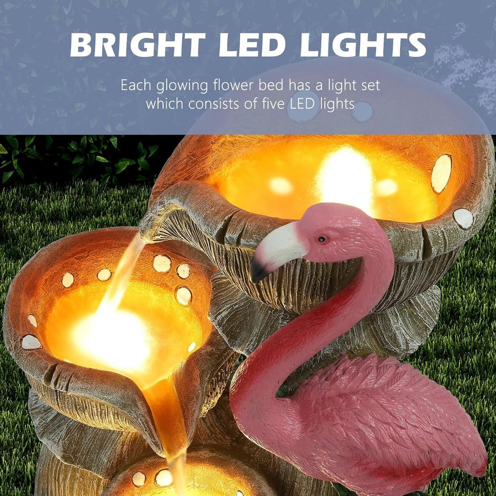 5段式ガーデンウォーターフォール、5つのLEDライト付き、屋 - Lighting Decor For House のレビューと価格