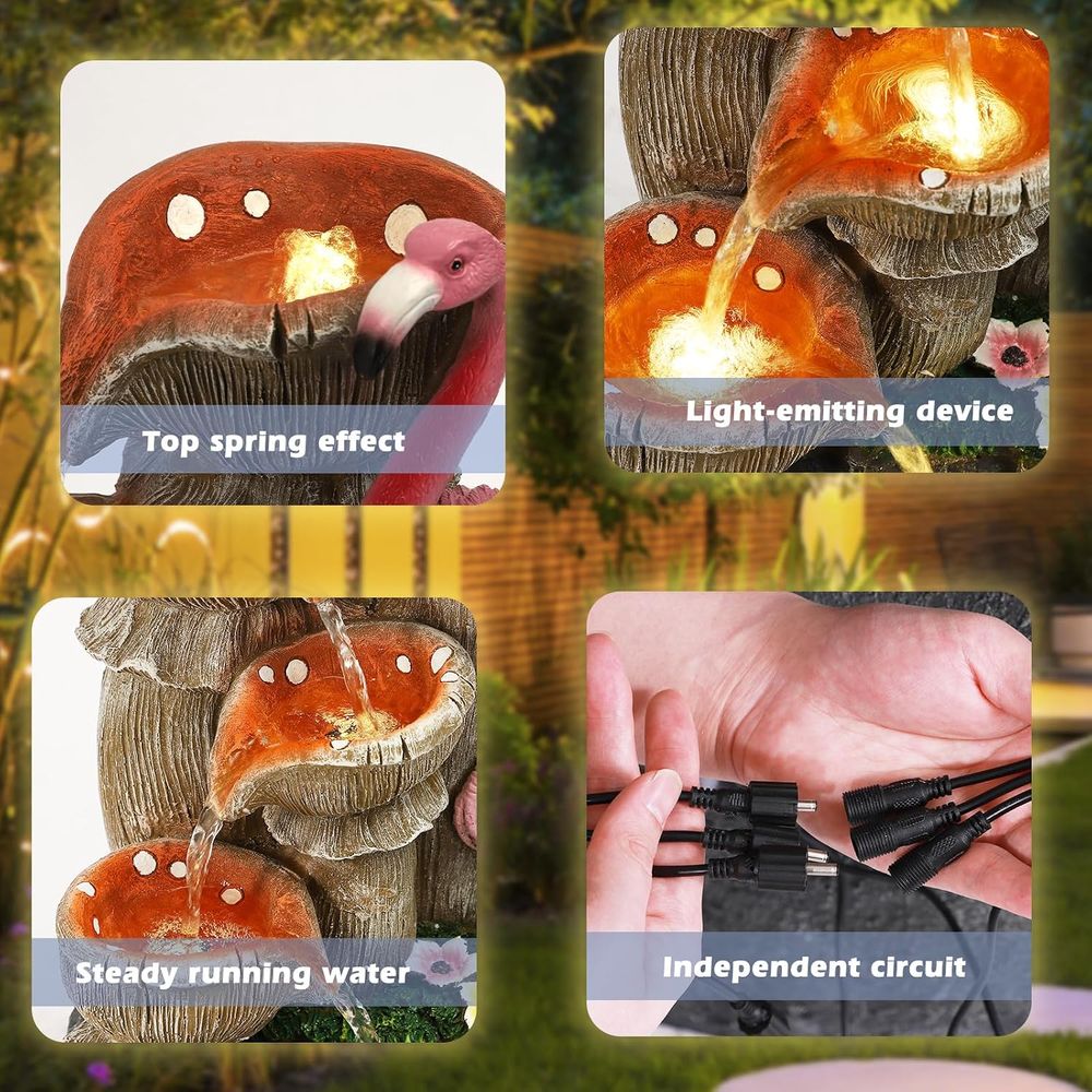 5段式ガーデンウォーターフォール、5つのLEDライト付き、屋 - Lighting Decor For House のレビューと価格