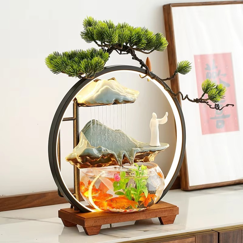 装飾的な家庭用陶磁器製品、仏像型LEDライト付き逆流滝香炉 - Decor Lighting Returns のレビューと価格