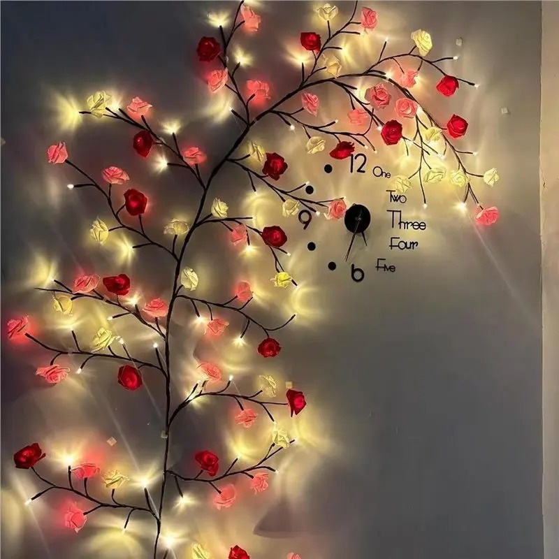 DIYメープルリーフローズペンダントUSB電源式、家庭の壁の - Wall Decor Lighting のレビューと価格
