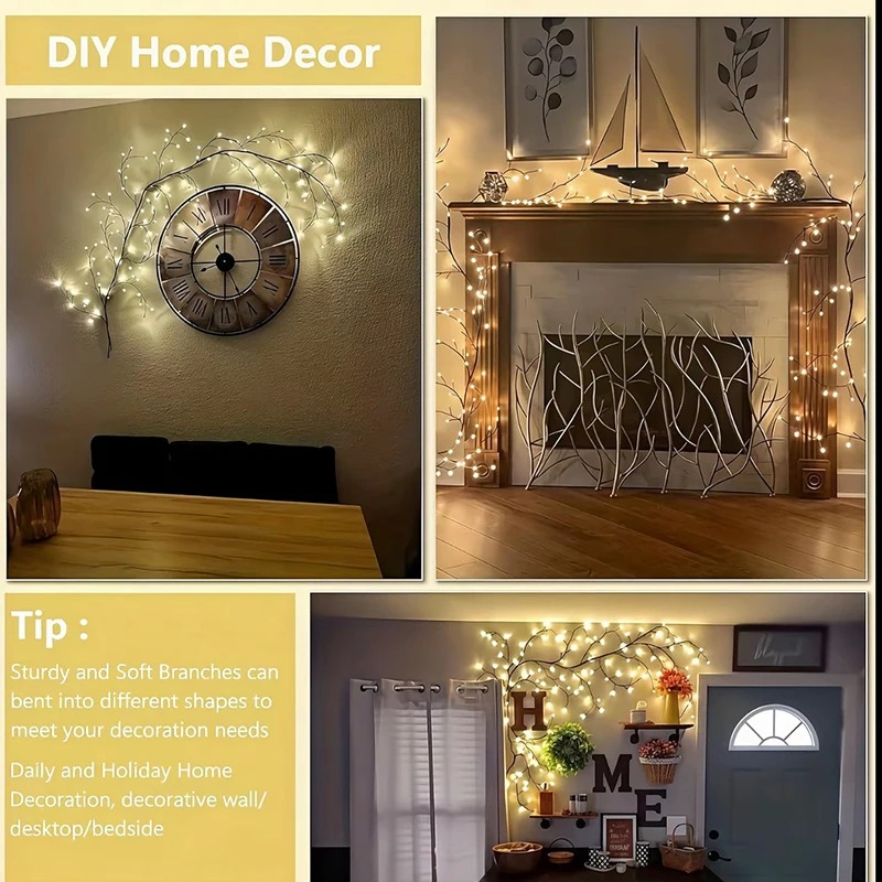 DIYメープルリーフローズペンダントUSB電源式、家庭の壁の - Wall Decor Lighting のレビューと価格