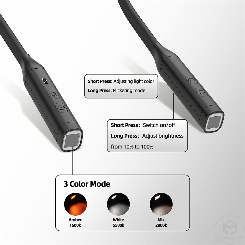 LED充電式ネック読書灯,3色,電子書籍ライト,無段階調光, - Colour Changing Bulb のレビューと価格