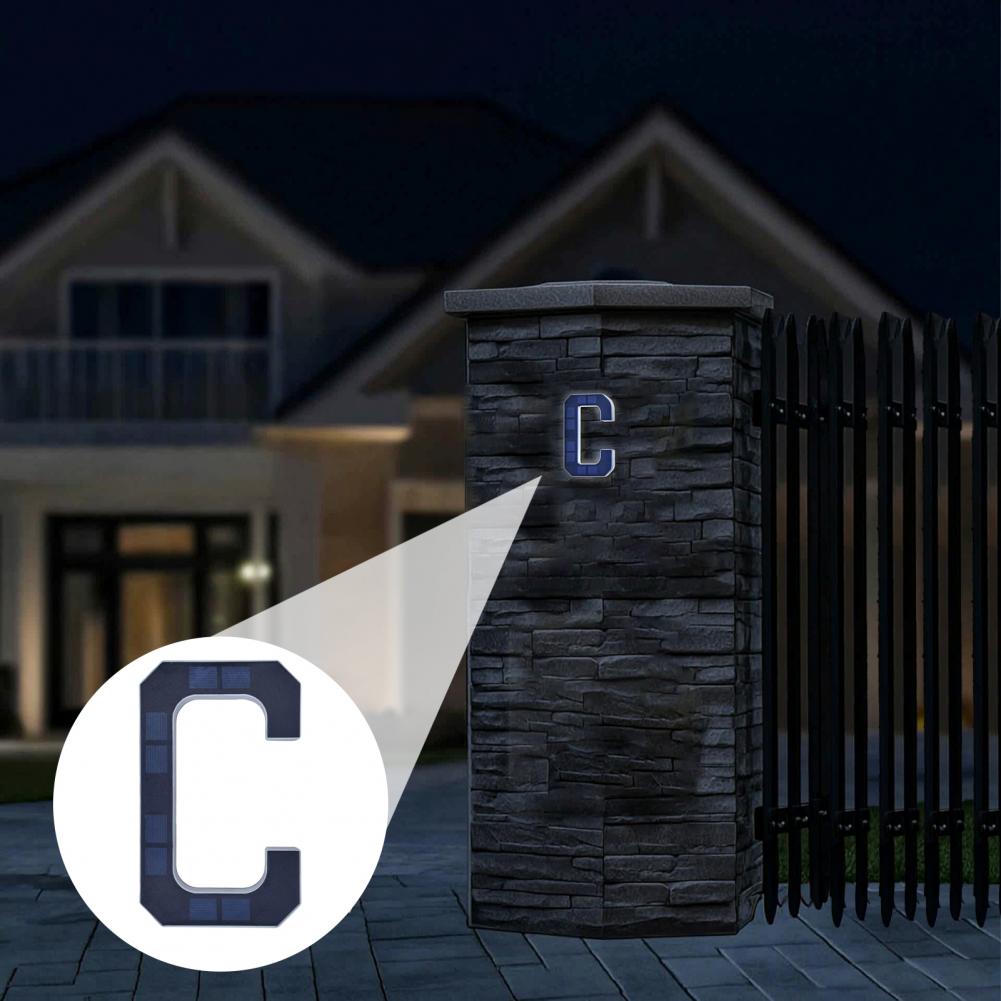 ソーラーアドレス番号サイン、LEDライト付きA-D文字ハウス - Lighting Decor For House のレビューと価格
