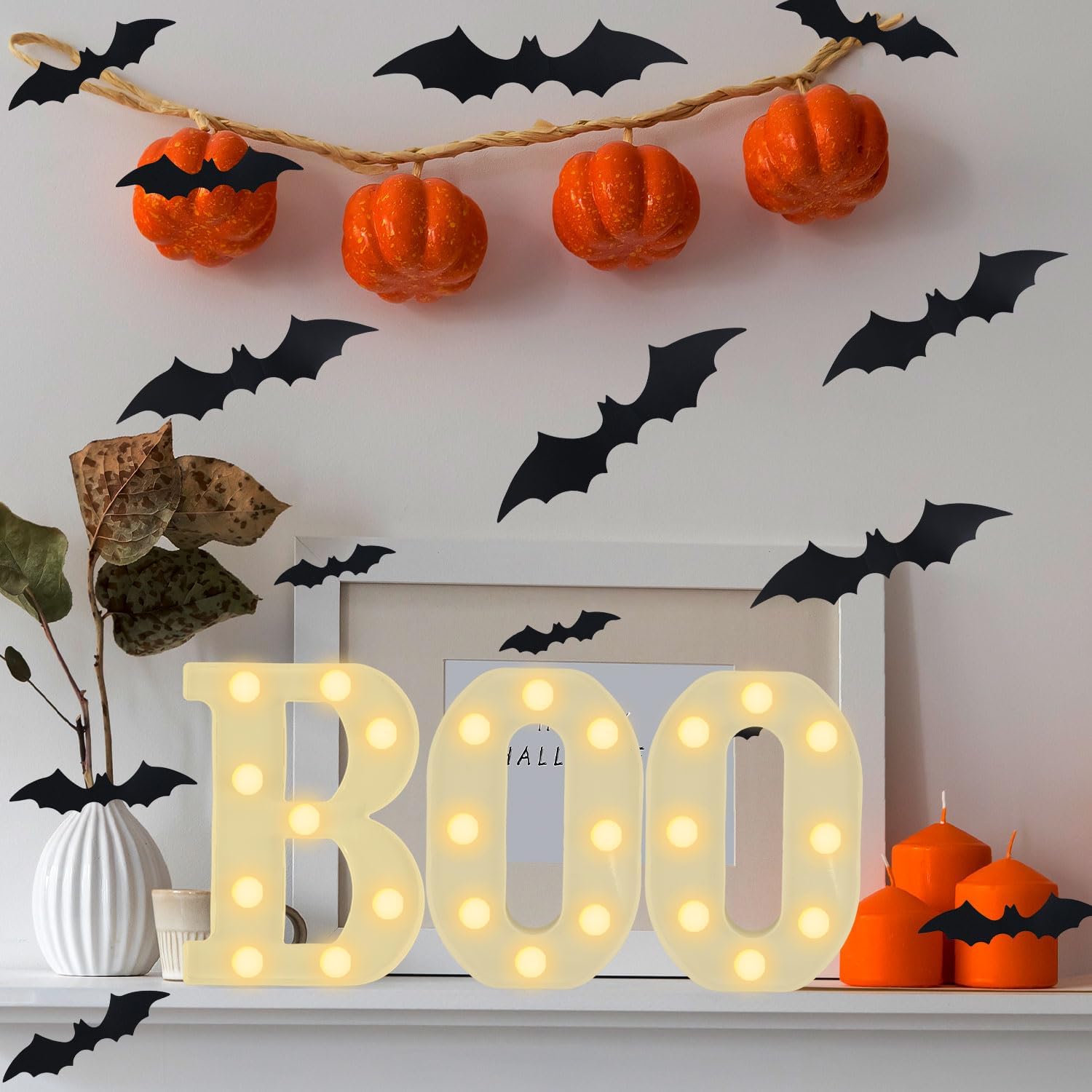 ハロウィン装飾 室内用-3つのLED電光掲示板ライトアップレ - Light Up Letters Marquee のレビューと価格