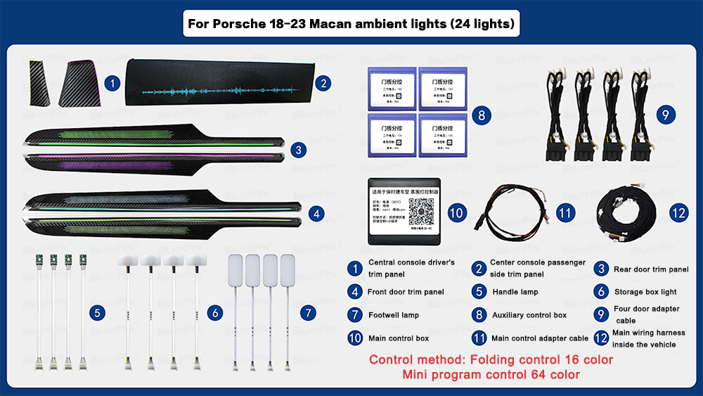 ポルシェマカン2018-2023用室内灯,車の計器盤のアンビ - Decor Lighting India のレビューと価格
