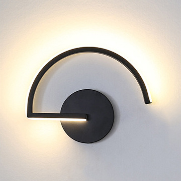 モダンな北欧LEDウォールランプ、ミニマリストブラック幾何学 - Wall Decor Lighting のレビューと価格
