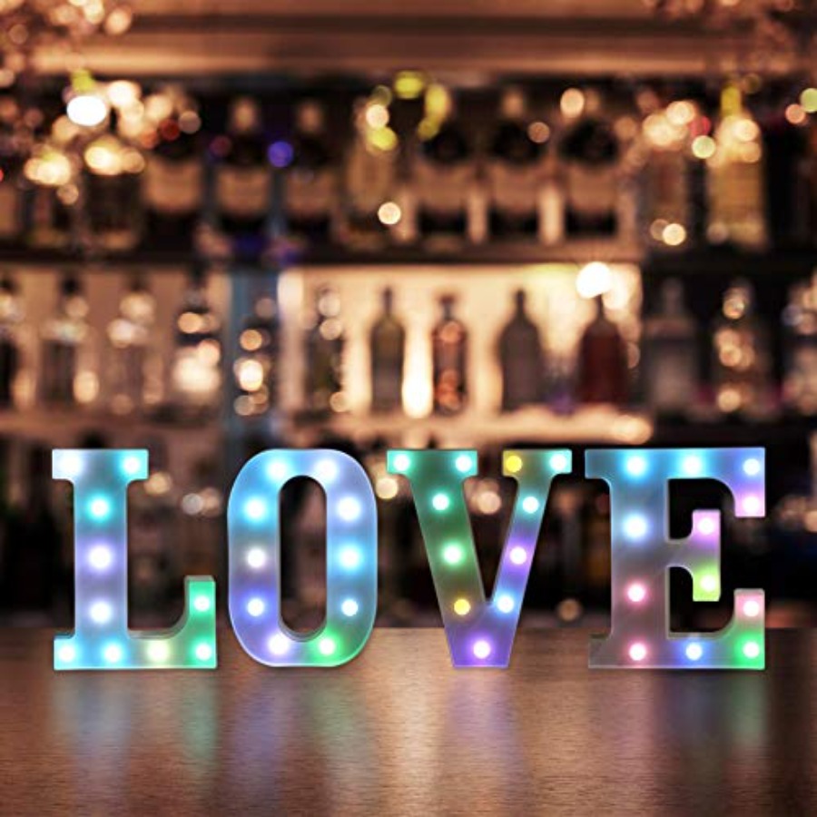フルLEDレターライト、リモコン付き、マーキーライトアップレ - Light Up Letters Marquee のレビューと価格
