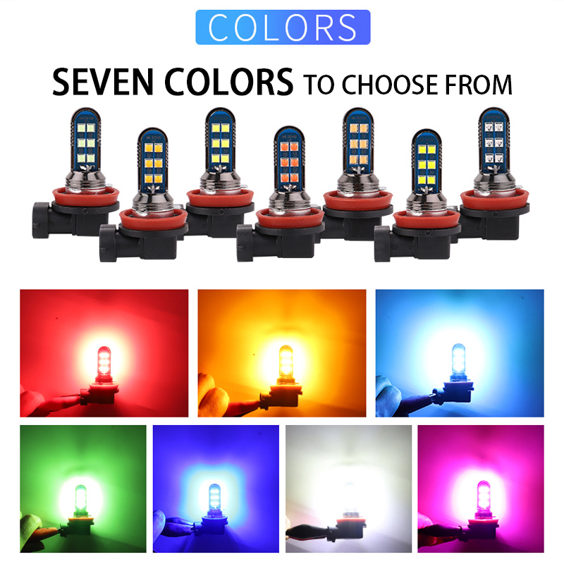 2 個 7 色グリーンオレンジ H7 H11 H8 HB4  - Colour Changing Bulb のレビューと価格