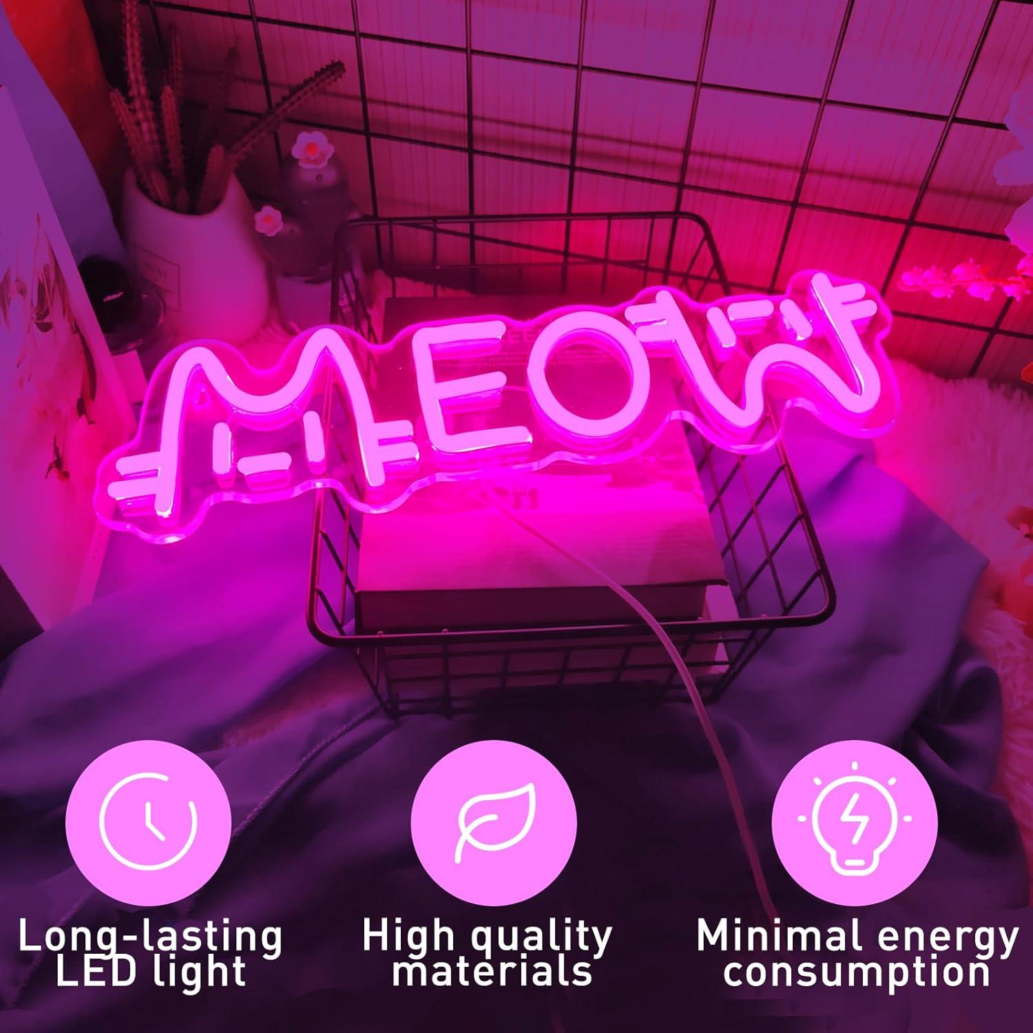 ニャーネオンサインキャットUSB電源LED調光ネオンライト寝 - Lighting Decor For House のレビューと価格