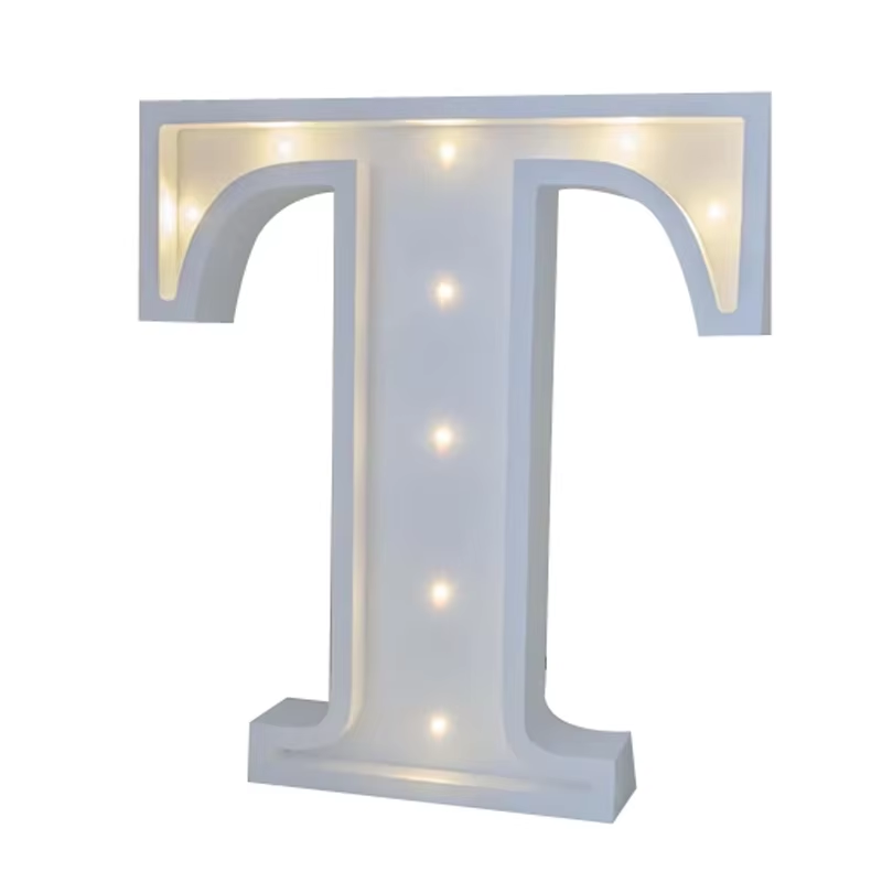 カスタムライトアップレターマーキーライト、白い木製レターライ - Light Up Letters Marquee のレビューと価格
