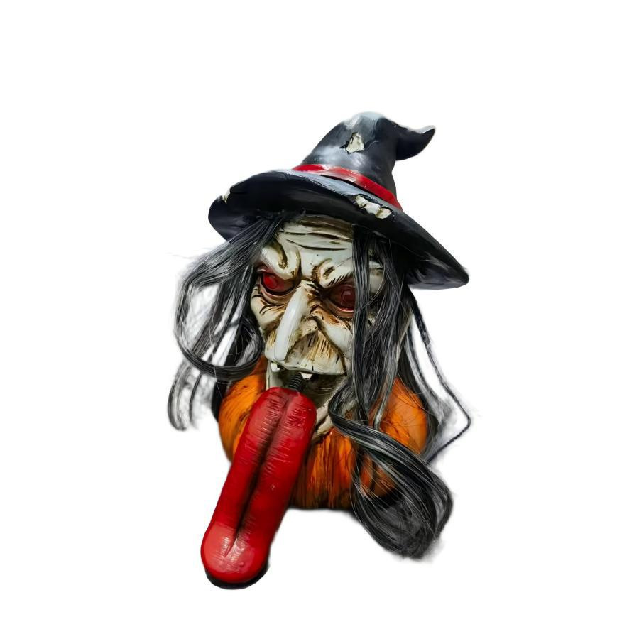 ハロウィンの新しい長舌魔女カボチャの樹脂製オーナメント、恐ろ - Lighting Decor For House のレビューと価格