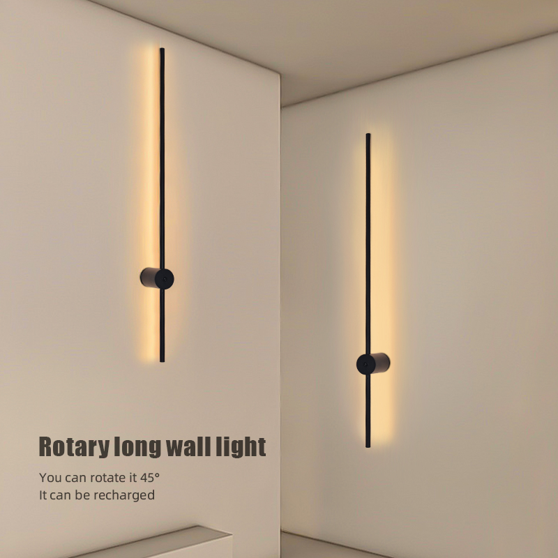 モダンな充電式LEDウォールスコンスランプ、ブラックアルミニ - Wall Decor Lighting のレビューと価格