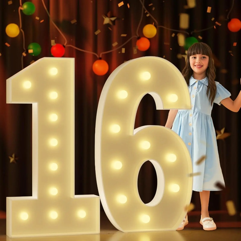 70-120cmのマーキーナンバー、誕生日デコレーション、大 - Light Up Letters Marquee のレビューと価格